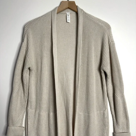 LULULEMON Cashlu Sweater Wrap in Raw Linen M/L - Picture 2 of 8